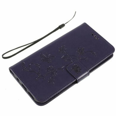Чехол-книжка UniCase Flower Pattern для Samsung Galaxy A20 (A205) / A30 (A305) - Dark Purple
