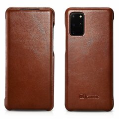 Шкіряний чохол ICARER Slim Flip для Samsung Galaxy S20 Plus (G985) - Brown
