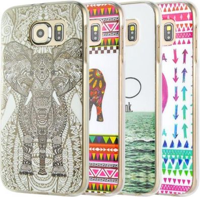 Силиконовая накладка Deexe Life Style для Samsung Galaxy S6 (G920) - Aztec Elephant