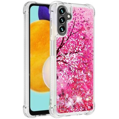 Силиконовый (TPU) чехол Deexe Fashion Glitter для Samsung Galaxy A13 5G (A136) / A04s (A047) - Cherry Blossom