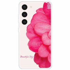 Силиконовый (TPU) чехол Deexe Life Style для Samsung Galaxy S23 (S911) - Pink Flower