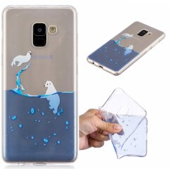 Силіконовий (TPU) чохол Deexe Pretty Glossy для Samsung Galaxy A8+ (A730) - Dolphin and Seal