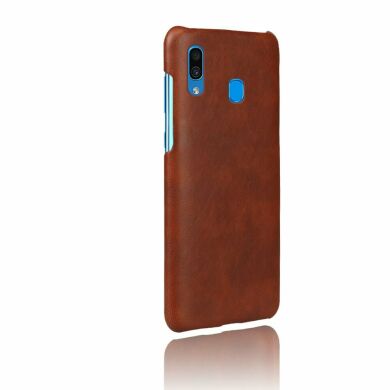 Защитный чехол Deexe Leather Back Cover для Samsung Galaxy A30 (A305) / A20 (A205) - Brown