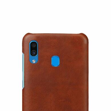 Защитный чехол Deexe Leather Back Cover для Samsung Galaxy A30 (A305) / A20 (A205) - Brown