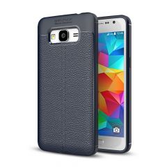 Захисний чохол Deexe Leather Cover для Samsung Galaxy J2 Prime - Dark Blue