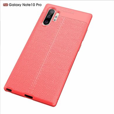 Защитный чехол Deexe Leather Cover для Samsung Galaxy Note 10+ (N975) - Red