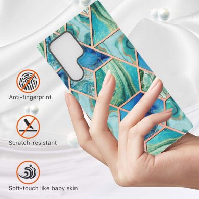 Захисний чохол Deexe Marble Pattern Samsung Galaxy S22 Ultra - Green