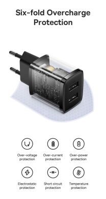 Сетевое зарядное устройство Baseus Compact Charger 2U (10.5W) CCXJ010201 - Black