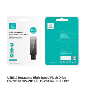Флеш-память USAMS US-ZB195 USB3.0 Rotatable High Speed Flash Drive 32GB - Iron Grey