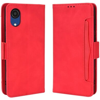 Чехол Deexe Wallet Stand для Samsung Galaxy A03 Core (A032) - Red