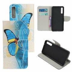 Чехол-книжка Deexe Color Wallet для Samsung Galaxy A70 (A705) - Blue Butterfly