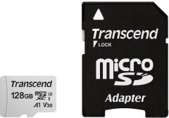 Картка пам`яті Transcend microSDXC 300S 128GB UHS-I U3 + адаптер