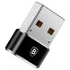 Адаптер Baseus USB to Type-C (CAAOTG-01) - Black. Фото 4 из 16