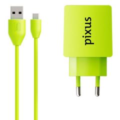 Мережевий зарядний пристрій Pixus Charge One (2А) - Lime