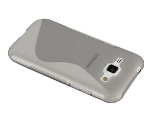 Силиконовая накладка Deexe S Line для Samsung Galaxy J1 Ace (J110) - Grey