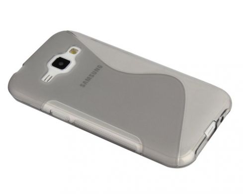 Силиконовая накладка Deexe S Line для Samsung Galaxy J1 Ace (J110) - Grey