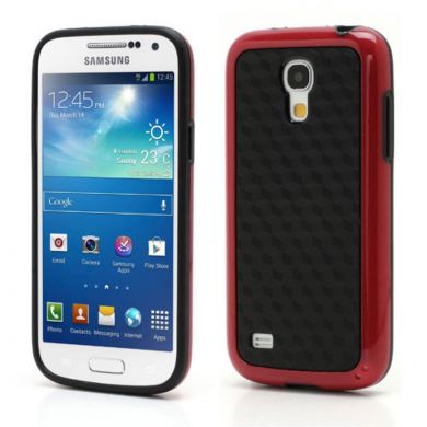 Силиконовый чехол Deexe Cube Pattern для Samsung Galaxy S4 mini (i9190) - Red