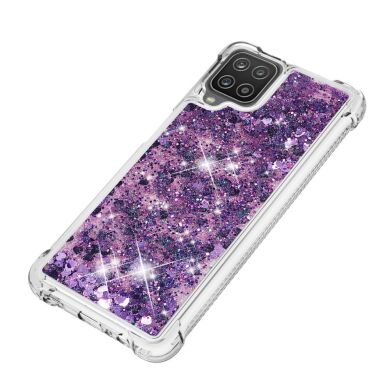 Силиконовый (TPU) чехол Deexe Liquid Glitter для Samsung Galaxy A12 (A125) / A12 Nacho (A127) / M12 (M127) - Purple