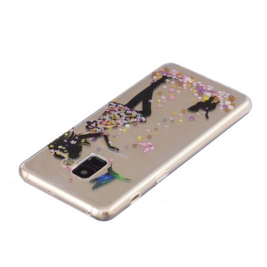 Силиконовый (TPU) чехол Deexe Pretty Glossy для Samsung Galaxy A8+ (A730) - Girl and Cat