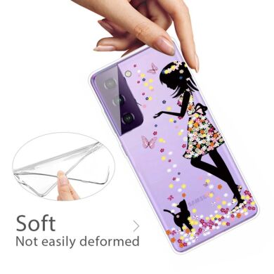 Силиконовый (TPU) чехол Deexe Pretty Glossy для Samsung Galaxy S21 FE (G990) - Beautiful Girl