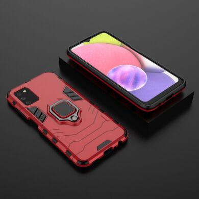 Защитный чехол Deexe Hybrid Case для Samsung Galaxy A03s (A037) - Red