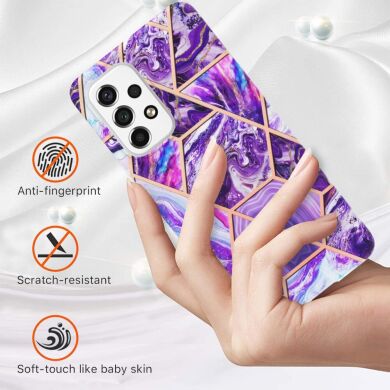 Защитный чехол Deexe Marble Pattern для Samsung Galaxy A53 (A536) - Dark Purple