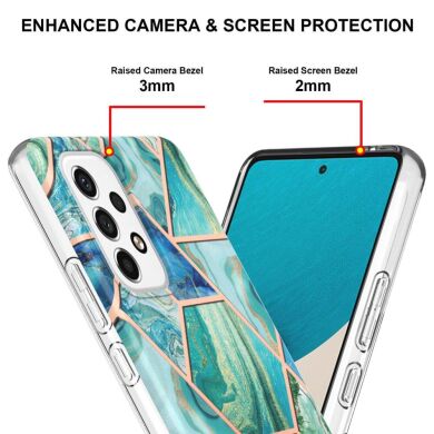 Защитный чехол Deexe Marble Pattern для Samsung Galaxy A53 (A536) - Blue