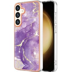 Захисний чохол Deexe Marble Style для Samsung Galaxy S24 Plus - Purple