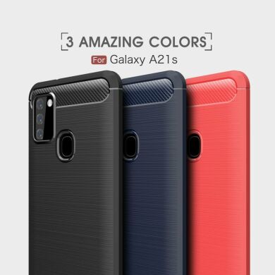 Защитный чехол UniCase Carbon для Samsung Galaxy A21s (A217) - Red