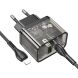 Сетевое зарядное устройство Hoco N34 Dazzling PD20W+QC3.0 + кабель Type-C to Lightning - Transparent Black. Фото 4 из 8