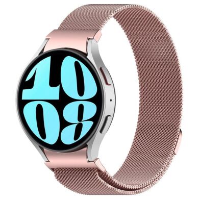 Ремешок Deexe Milanese QuickFit для Samsung Galaxy Watch 4 / 4 Classic / 5 / 5 Pro / 6 / 6 Classic - Rose Pink