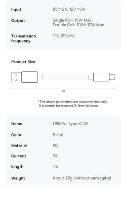 Беспроводное зарядное устройство Baseus Digital LED Display 2 in 1 (20W) WXSX010101 - Black