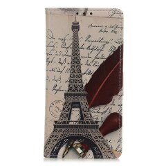 Чехол Deexe Life Style Wallet для Samsung Galaxy A40 (A405) - Eiffel Tower and Characters