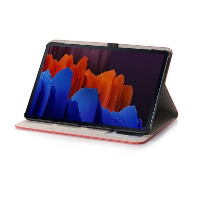 Чохол для Deexe Crocodile Style для Samsung Galaxy Tab S7 Plus (T970/975) / S8 Plus (T800/806) - Red