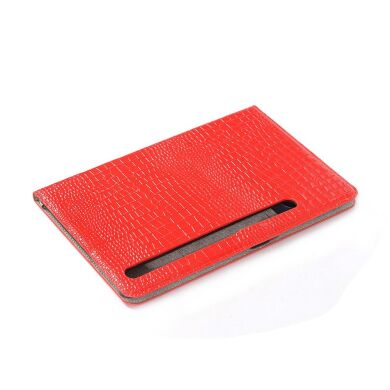 Чехол для Deexe Crocodile Style для Samsung Galaxy Tab S7 Plus (T970/975) / S8 Plus (T800/806) - Red
