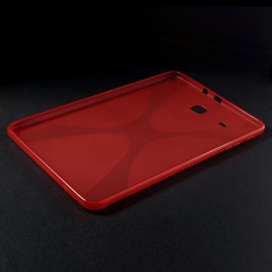Силиконовая накладка Deexe X-Shaped для Samsung Galaxy Tab E 9.6 (T560/561) - Red