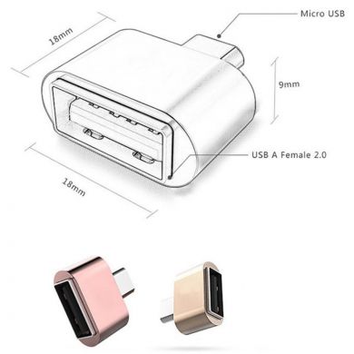 OTG-адаптер Deexe Portable MicroUSB to USB - White