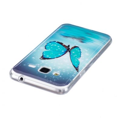 Силиконовый (TPU) чехол Deexe LumiCase для Samsung Galaxy J3 2016 (J320) - Blue Butterfly
