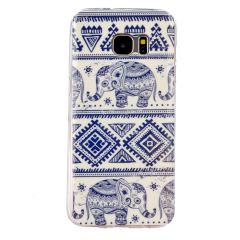Силиконовая накладка Deexe Life Style для Samsung Galaxy S7 edge (G935) - Aztec Elephant