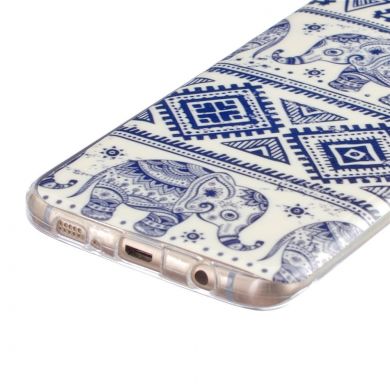 Силиконовая накладка Deexe Life Style для Samsung Galaxy S7 edge (G935) - Aztec Elephant