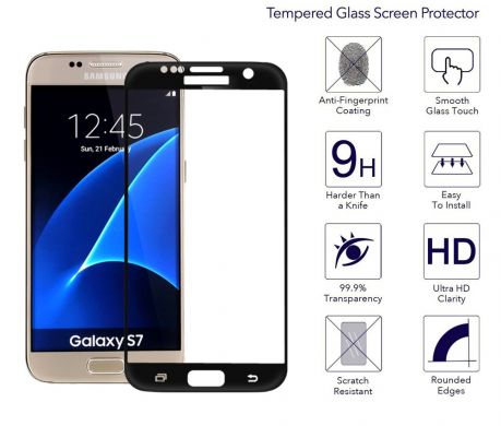 Защитное стекло AMORUS 3D Full Protect для Samsung Galaxy S7 (G930) - Black