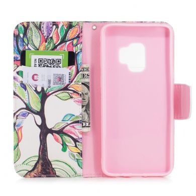Чехол Deexe Color Wallet для Samsung Galaxy S9 (G960) - Colorful Tree