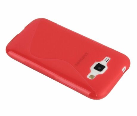 Силиконовая накладка Deexe S Line для Samsung Galaxy J1 Ace (J110) - Red