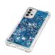 Силиконовый (TPU) чехол Deexe Liquid Glitter для Samsung Galaxy A32 5G (А326) - Blue Hearts. Фото 4 из 7