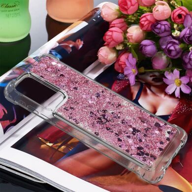 Силиконовый (TPU) чехол Deexe Liquid Glitter для Samsung Galaxy A72 (А725) - Red