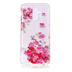 Силиконовый (TPU) чехол Deexe Pretty Glossy для Samsung Galaxy A6+ 2018 (A605) - Pink Flower