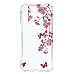 Силиконовый (TPU) чехол Deexe Pretty Glossy для Samsung Galaxy A7 2018 (A750) - Flowers and Butterflies