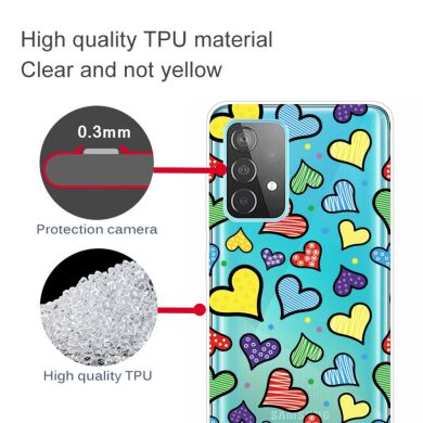 Силиконовый (TPU) чехол Deexe Pretty Glossy для Samsung Galaxy A72 (А725) - Hearts