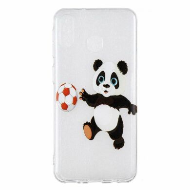 Силиконовый (TPU) чехол Deexe Pretty Glossy для Samsung Galaxy M20 - Panda Plays Football