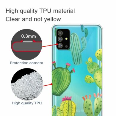 Силиконовый (TPU) чехол Deexe Pretty Glossy для Samsung Galaxy S20 (G980) - Cactus